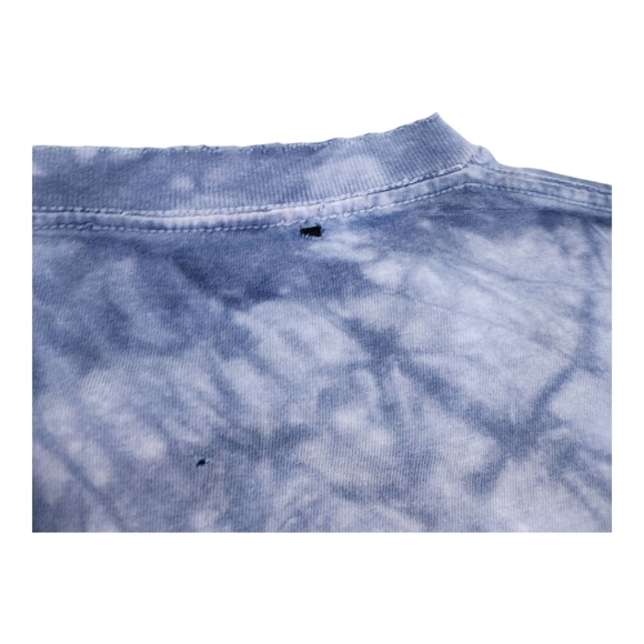 Thrashed 1997 Vintage The Mountain Howling Wolf Tie Dye Tee Ripped Large Moon - Picture 8 of 11